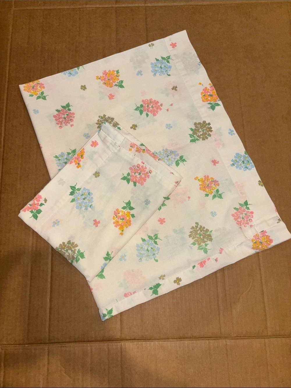 Vintage Sears Canada Pastel Floral Bed Linen Set Flat Sheet Pillowcase CA 00222